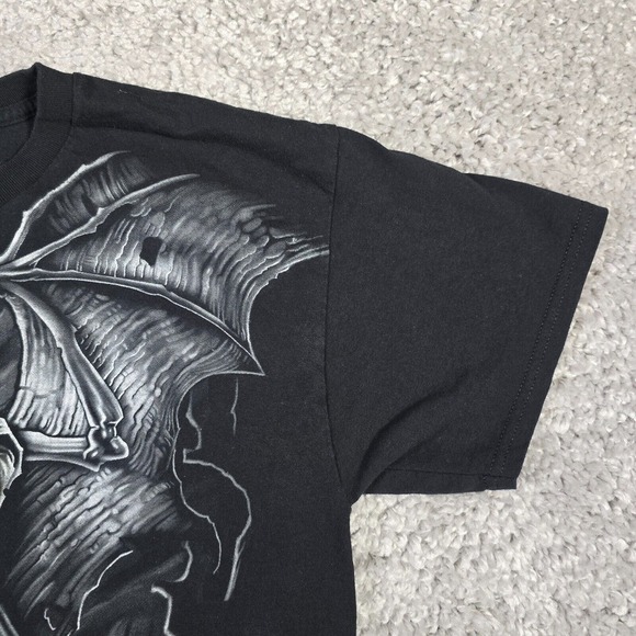 Liquid Blue Shirt Mens Large Black Archangel Grim Reaper Double Sided‎ Y2K - Picture 3 of 10